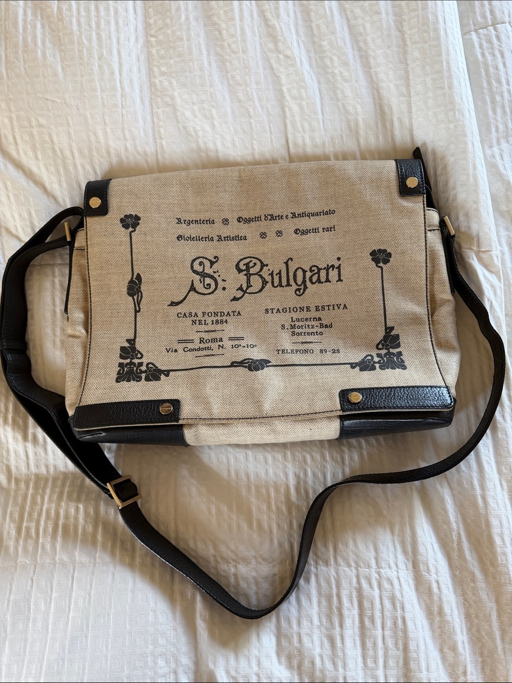 Bvlgari Collezione 1910 canvas messenger vintage from 2009